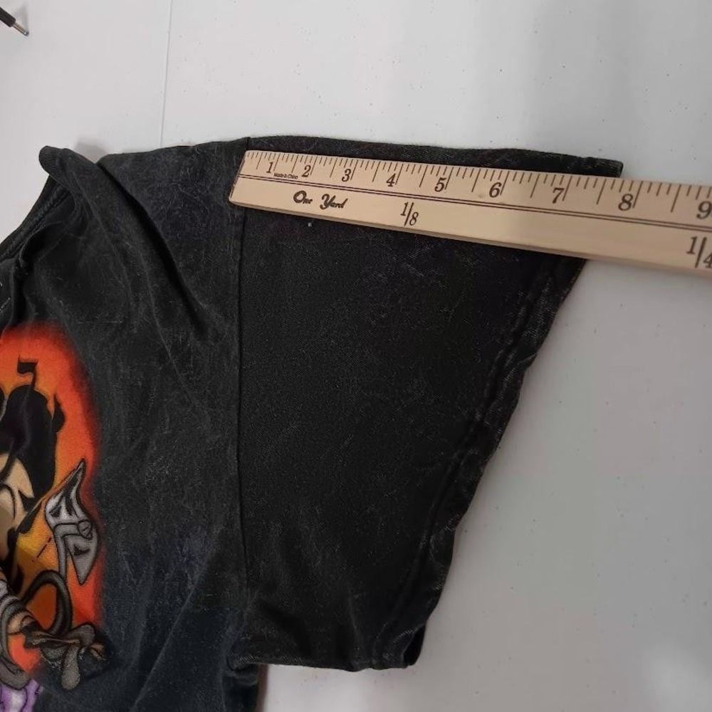 Betty Boop Shirt Womens Large‎ Black Acid Wash Graphic Airbrush Motorcycle Biker - Picture 8 of 8